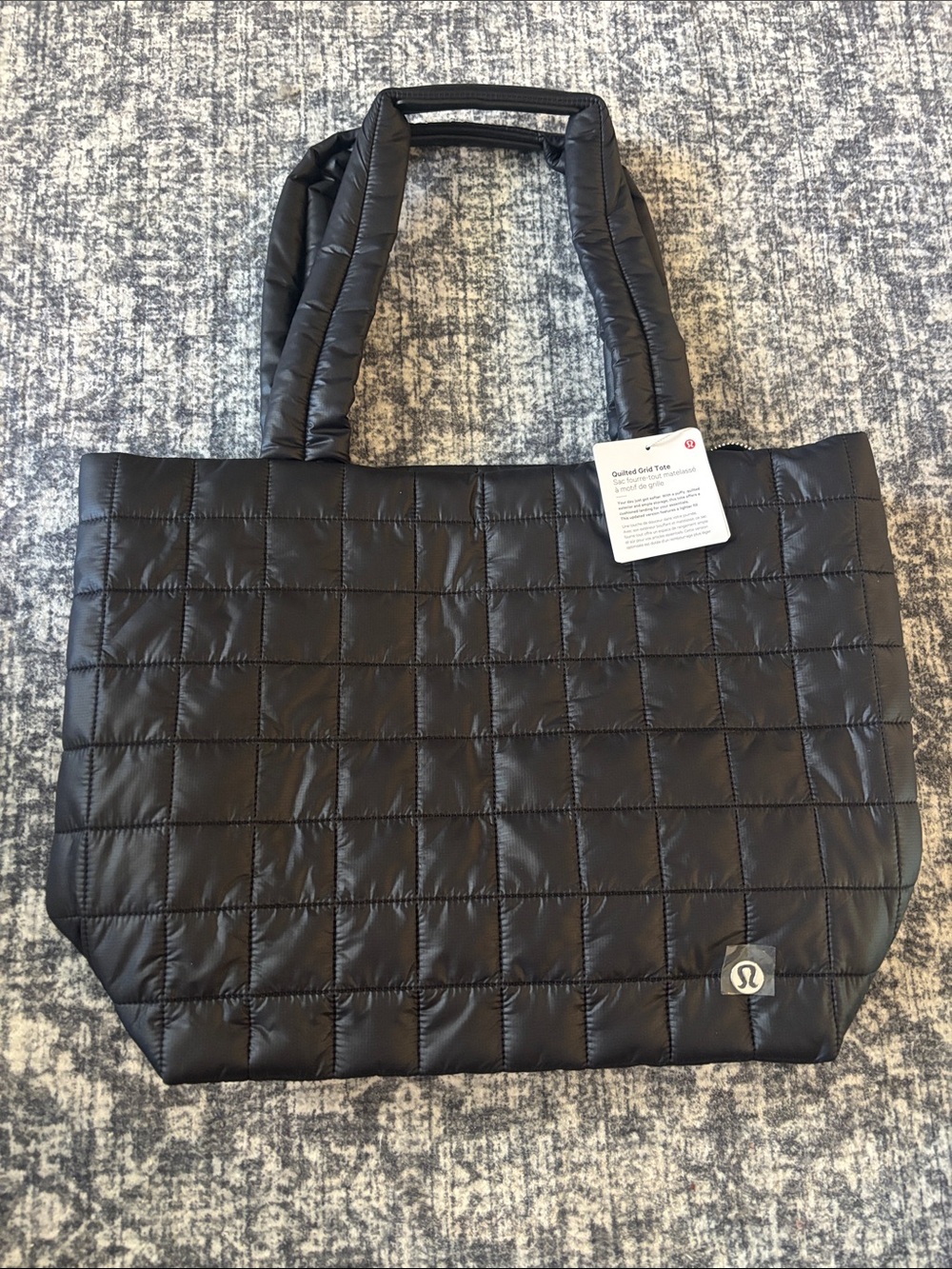 NEW Sold Out Lululemon Quilted Grid Tote - one size - black